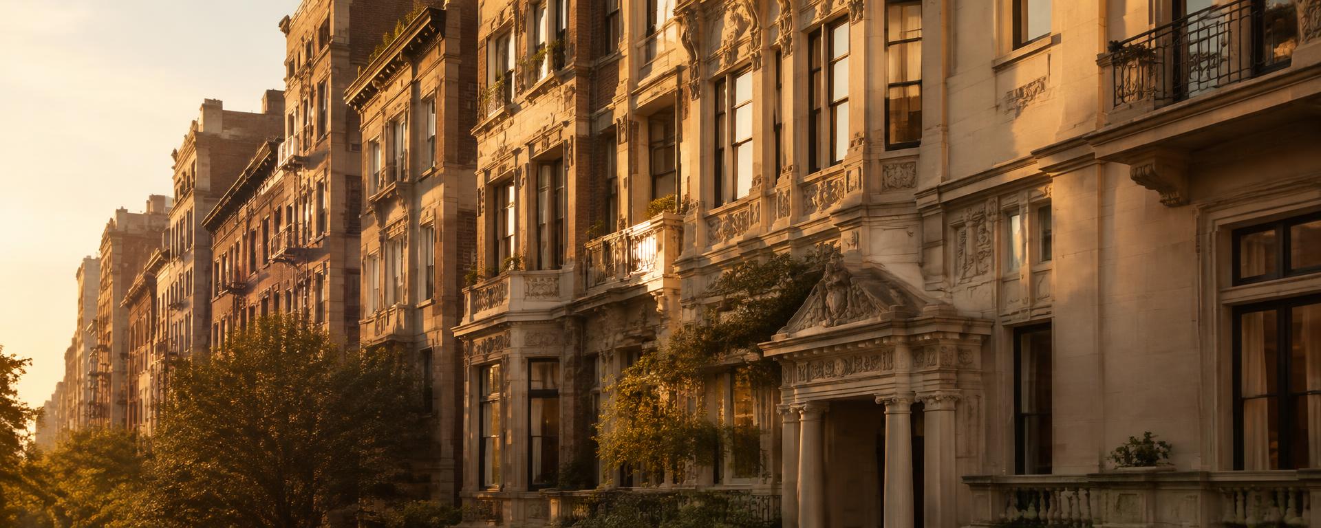 Limestone New York residences at golden hour